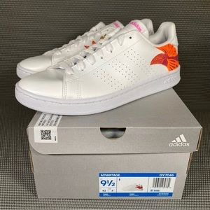 Adidas Advantage Court Tennis Trainer Shoes GY7046 Women’s US 9.5 White
